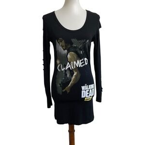 The Walking Dead Daryl Dixon Claimed Long Sleeve T-Shirt Dress Women's M Black